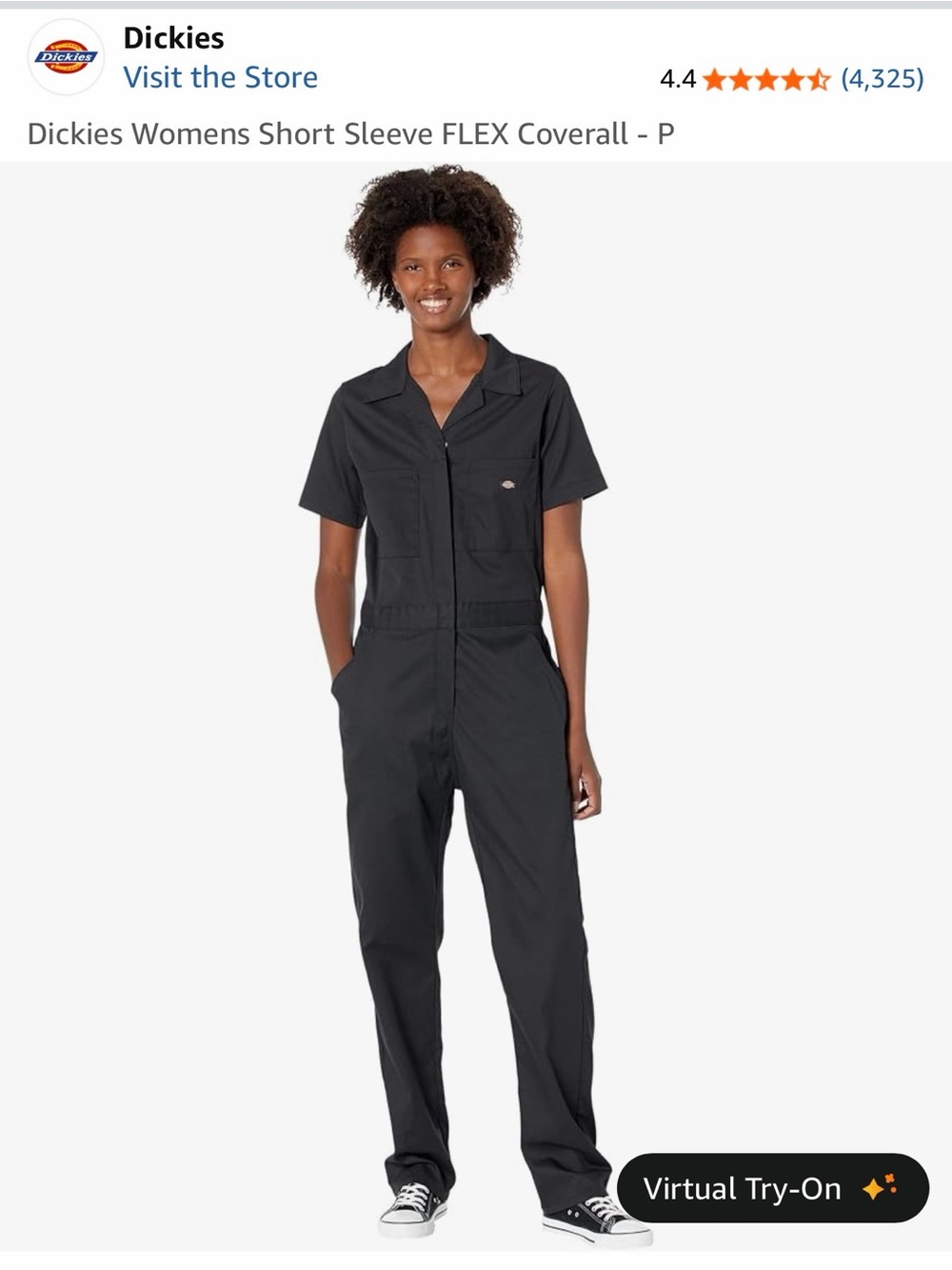 Dickies Black Short Sleeve FLEX Coverall Jumpsuit